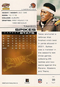 2002 Pacific #99 Takeo Spikes Back