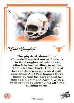 2008 Press Pass Legends Bowl Edition #3 Earl Campbell Back