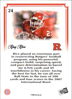 2008 Press Pass Legends Bowl Edition #24 Ray Rice Back