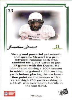 2008 Press Pass Legends Bowl Edition #33 Jonathan Stewart Back