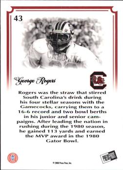2008 Press Pass Legends Bowl Edition #43 George Rogers Back