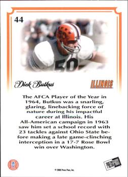 2008 Press Pass Legends Bowl Edition #44 Dick Butkus Back