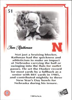 2008 Press Pass Legends Bowl Edition #51 Tom Rathman Back