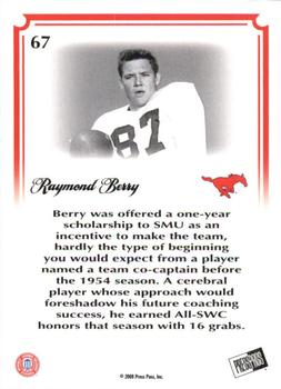 2008 Press Pass Legends Bowl Edition #67 Raymond Berry Back