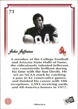 2008 Press Pass Legends Bowl Edition #71 John Jefferson Back