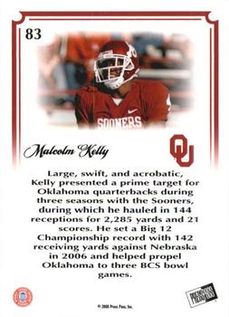 2008 Press Pass Legends Bowl Edition #83 Malcolm Kelly Back