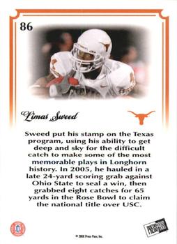 2008 Press Pass Legends Bowl Edition #86 Limas Sweed Back