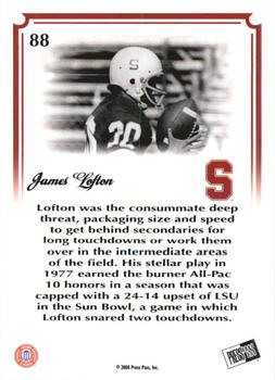 2008 Press Pass Legends Bowl Edition #88 James Lofton Back