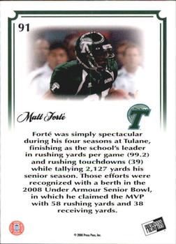 2008 Press Pass Legends Bowl Edition #91 Matt Forte Back