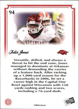 2008 Press Pass Legends Bowl Edition #94 Felix Jones Back