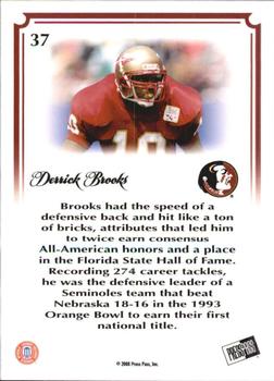 2008 Press Pass Legends Bowl Edition - 10 Yard Line Holofoil #37 Derrick Brooks Back