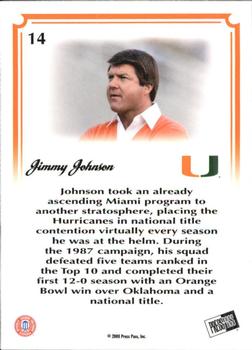 2008 Press Pass Legends Bowl Edition - 15 Yard Line Blue #14 Jimmy Johnson Back