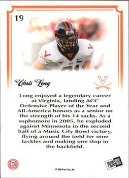 2008 Press Pass Legends Bowl Edition - 15 Yard Line Blue #19 Chris Long Back