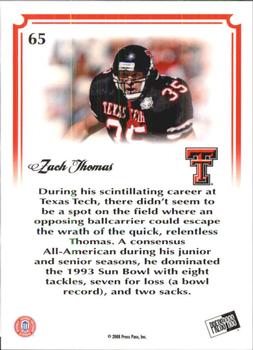 2008 Press Pass Legends Bowl Edition - 15 Yard Line Blue #65 Zach Thomas Back