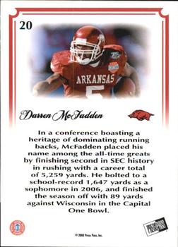 2008 Press Pass Legends Bowl Edition - 20 Yard Line Red #20 Darren McFadden Back