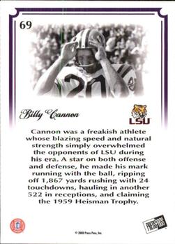 2008 Press Pass Legends Bowl Edition - 20 Yard Line Red #69 Billy Cannon Back
