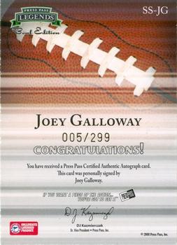 2008 Press Pass Legends Bowl Edition - Semester Signatures #SS-JG Joey Galloway Back