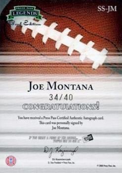 2008 Press Pass Legends Bowl Edition - Semester Signatures #SS-JM Joe Montana Back