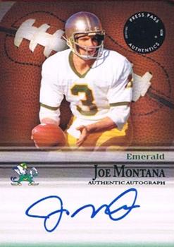 2008 Press Pass Legends Bowl Edition - Semester Signatures Emerald #SS-JM Joe Montana Front