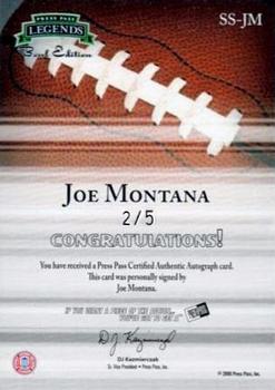 2008 Press Pass Legends Bowl Edition - Semester Signatures Onyx #SS-JM Joe Montana Back