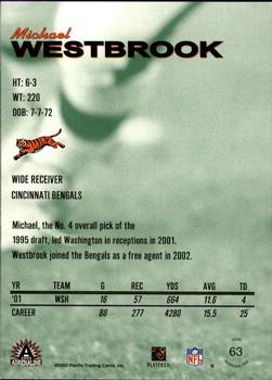 2002 Pacific Adrenaline #63 Michael Westbrook Back