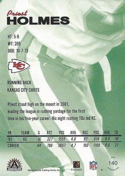 2002 Pacific Adrenaline #140 Priest Holmes Back