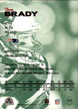 2002 Pacific Adrenaline #163 Tom Brady Back