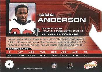 2002 Pacific Atomic #4 Jamal Anderson Back