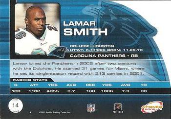 2002 Pacific Atomic #14 Lamar Smith Back