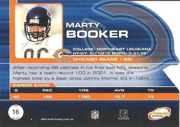 2002 Pacific Atomic #16 Marty Booker Back