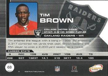 2002 Pacific Atomic #68 Tim Brown Back