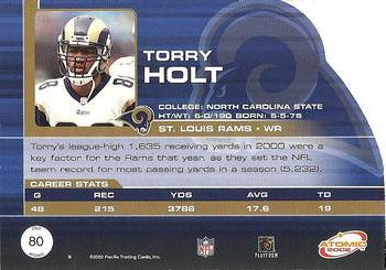 2002 Pacific Atomic #80 Torry Holt Back