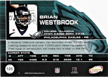 2002 Pacific Atomic #125 Brian Westbrook Back