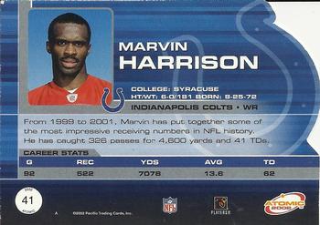 2002 Pacific Atomic #41 Marvin Harrison Back