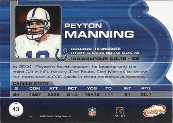 2002 Pacific Atomic #43 Peyton Manning Back