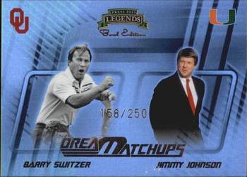 2008 Press Pass Legends Bowl Edition - Dream Matchup #DM-3 Barry Switzer / Jimmy Johnson Front