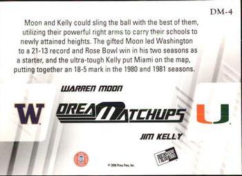 2008 Press Pass Legends Bowl Edition - Dream Matchup #DM-4 Warren Moon / Jim Kelly Back