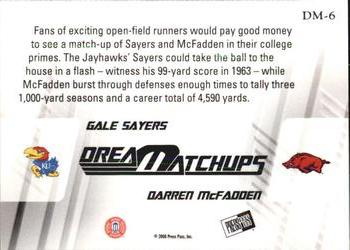 2008 Press Pass Legends Bowl Edition - Dream Matchup #DM-6 Gale Sayers / Darren McFadden Back