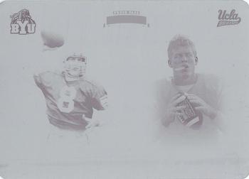 2008 Press Pass Legends Bowl Edition - Dream Matchup Printing Plates Magenta #DM-2 Steve Young / Troy Aikman Front