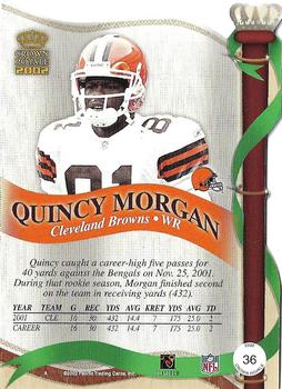 2002 Pacific Crown Royale #36 Quincy Morgan Back