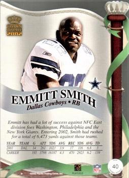 2002 Pacific Crown Royale #40 Emmitt Smith Back
