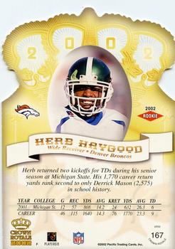2002 Pacific Crown Royale #167 Herb Haygood Back