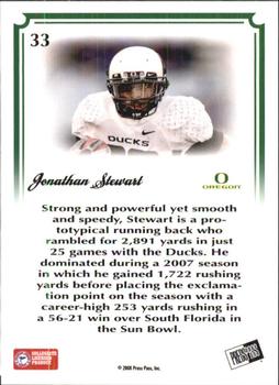 2008 Press Pass Legends Bowl Edition - Goal Line Emerald #33 Jonathan Stewart Back