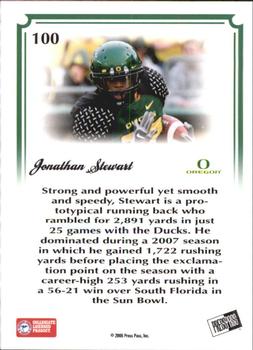 2008 Press Pass Legends Bowl Edition - Goal Line Emerald #100 Jonathan Stewart Back