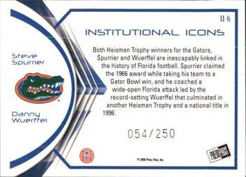 2008 Press Pass Legends Bowl Edition - Institutional Icons #II-6 Steve Spurrier / Danny Wuerffel Back