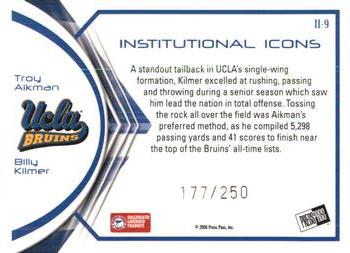 2008 Press Pass Legends Bowl Edition - Institutional Icons #II-9 Billy Kilmer / Troy Aikman Back
