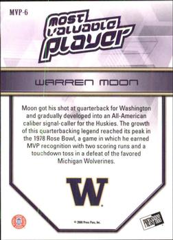 2008 Press Pass Legends Bowl Edition - MVP #MVP-6 Warren Moon Back