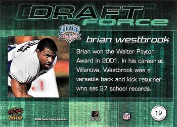 2002 Pacific - Draft Force #19 Brian Westbrook Back