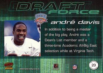 2002 Pacific - Draft Force #20 Andre Davis Back