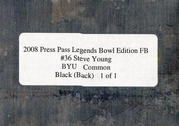 2008 Press Pass Legends Bowl Edition - Printing Plates Back Black #36 Steve Young Back